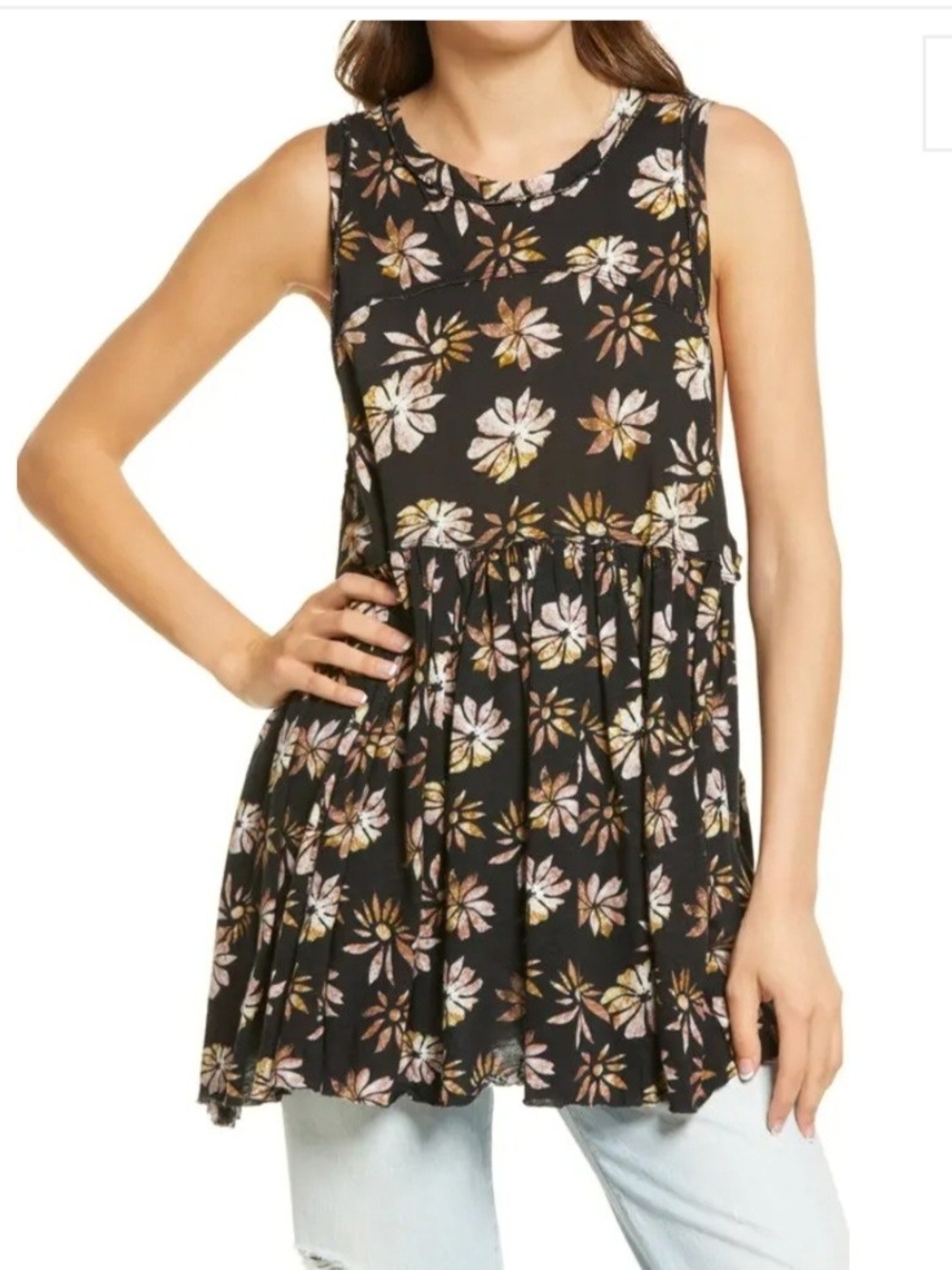 Free people Madison Floral Print Knit Tank Dress oversized fit